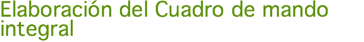 Elaboración del Cuadro de mando integral