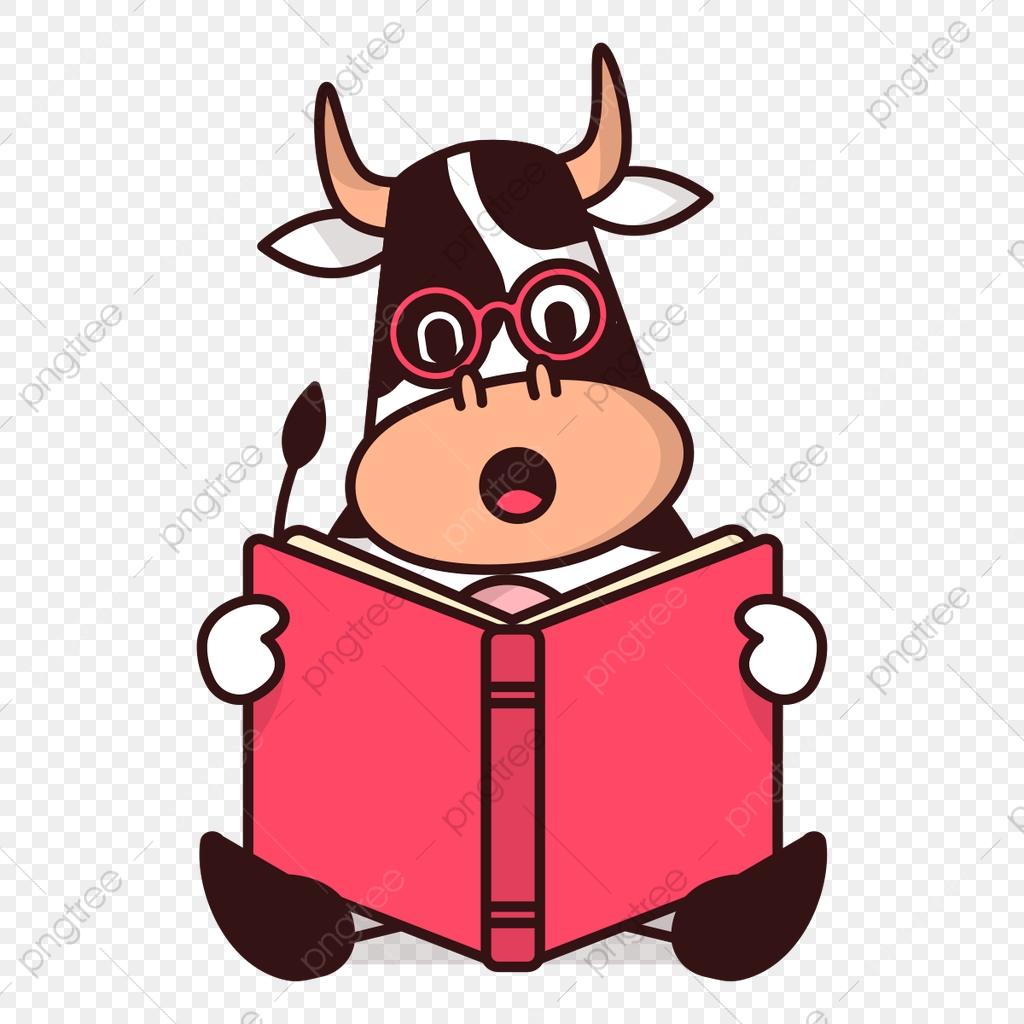 vaca leyendo